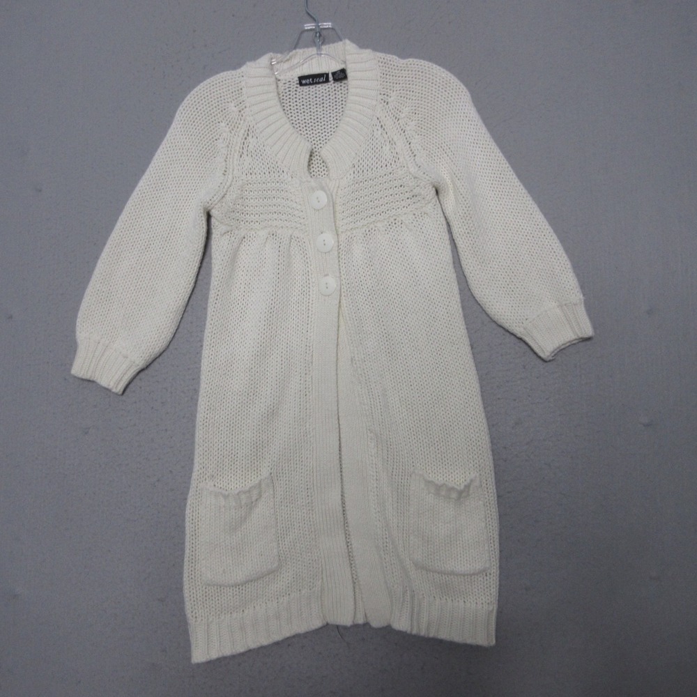 Vintage Wet Seal Cardigan XS Long Pockets‎ Y2k 90s Fairy Romantic Bella Coquette